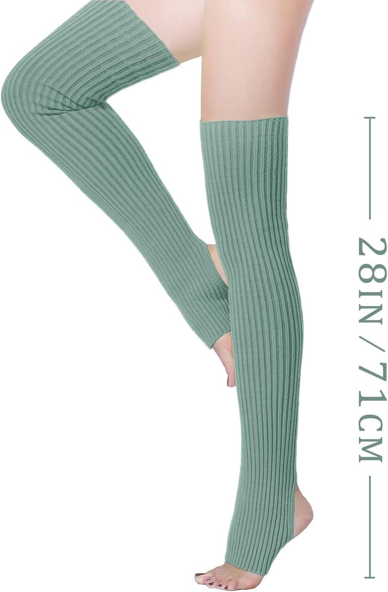 v28 Long Leg Warmer, Women’s Men 80s Party Ribbed Knit Dance Sports - Image 3
